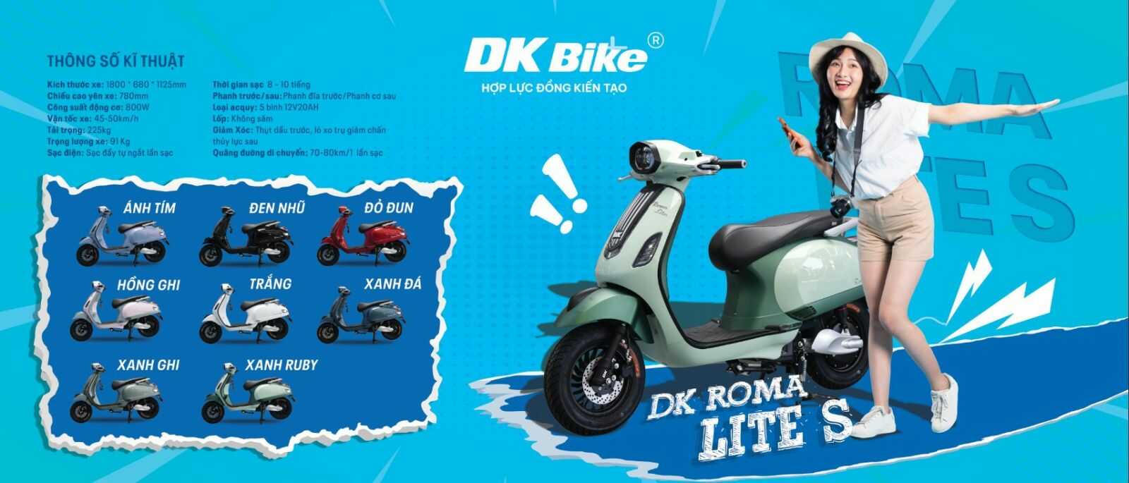 Xe Máy Điện DK Roma Lite S Đèn Lục Giác Xe Máy Điện DK Roma Lite S Đèn Lục Giác