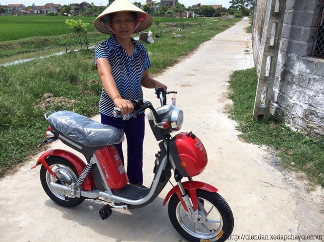 Xe đạp điện Nijia 2014 lốp liền săm chính hãng đến tay khách hàng ở Hải Dương
